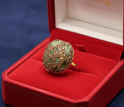 Tone Crystal Dome Statement Ring